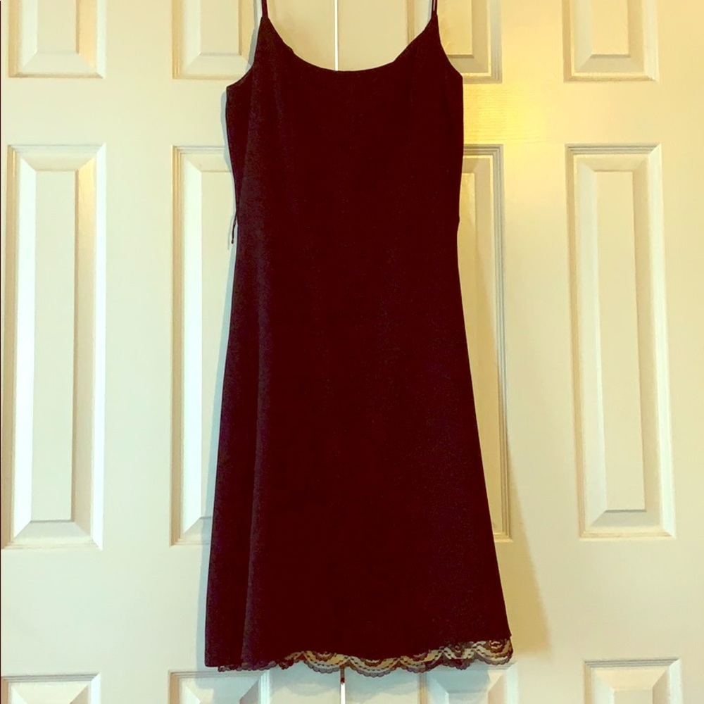 Black spaghetti strapped dress